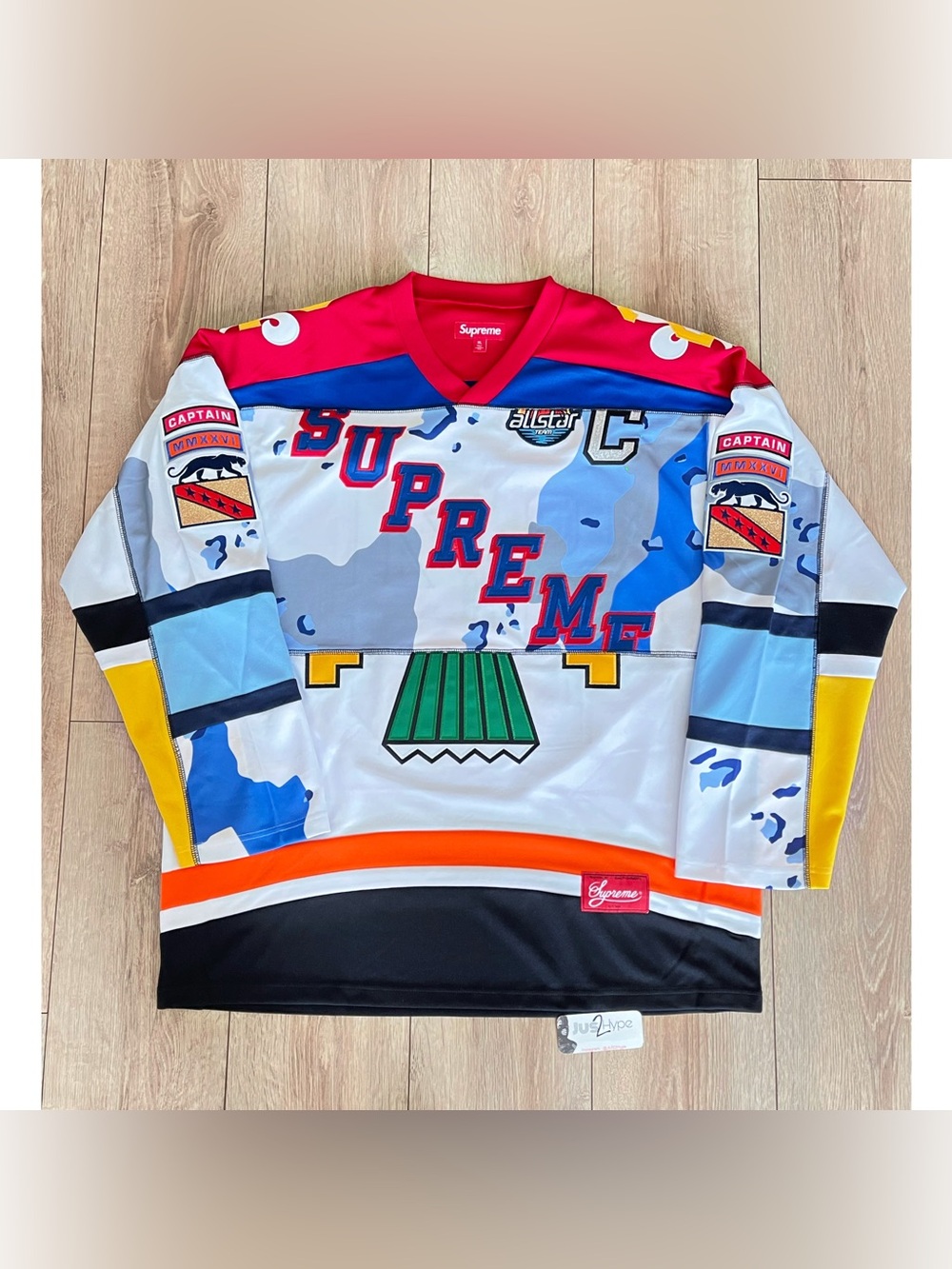 Supreme Paneled Hockey Jersey SS26 White  Brand New